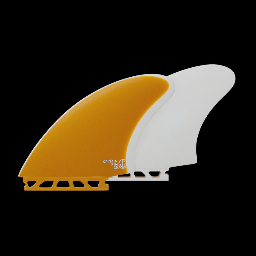 CAPTAIN FIN TWIN KEEL BLACK - YELLOW/WHITE