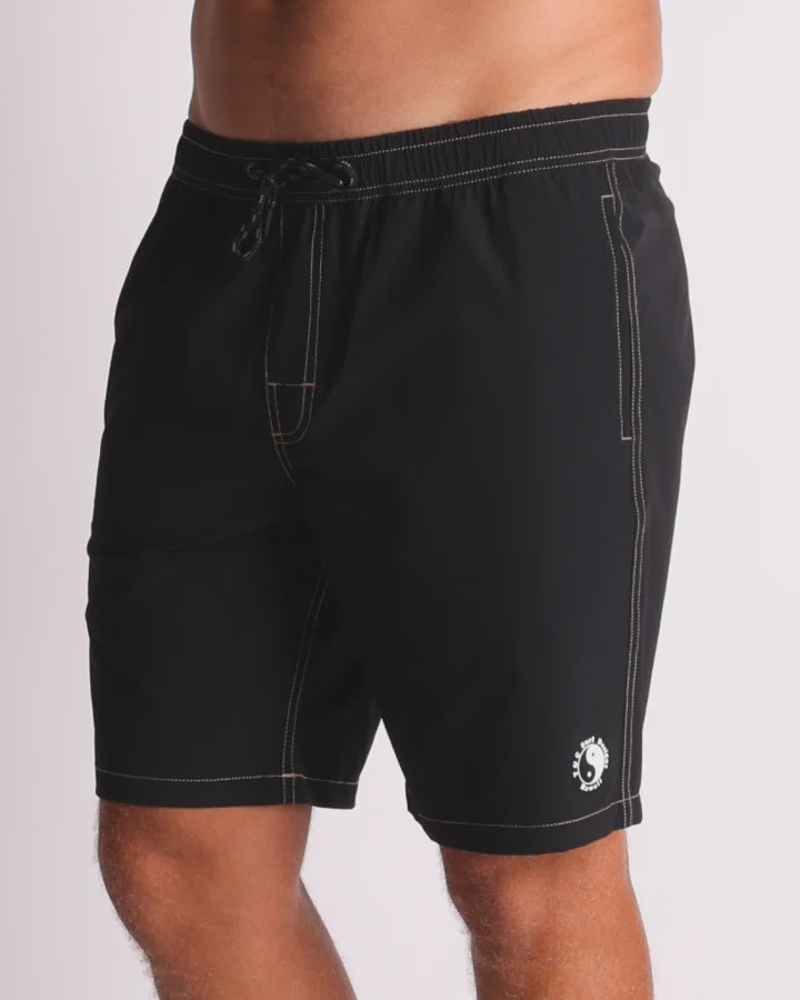 T&C Dash Short  Elastic Waist Boardshort - Black