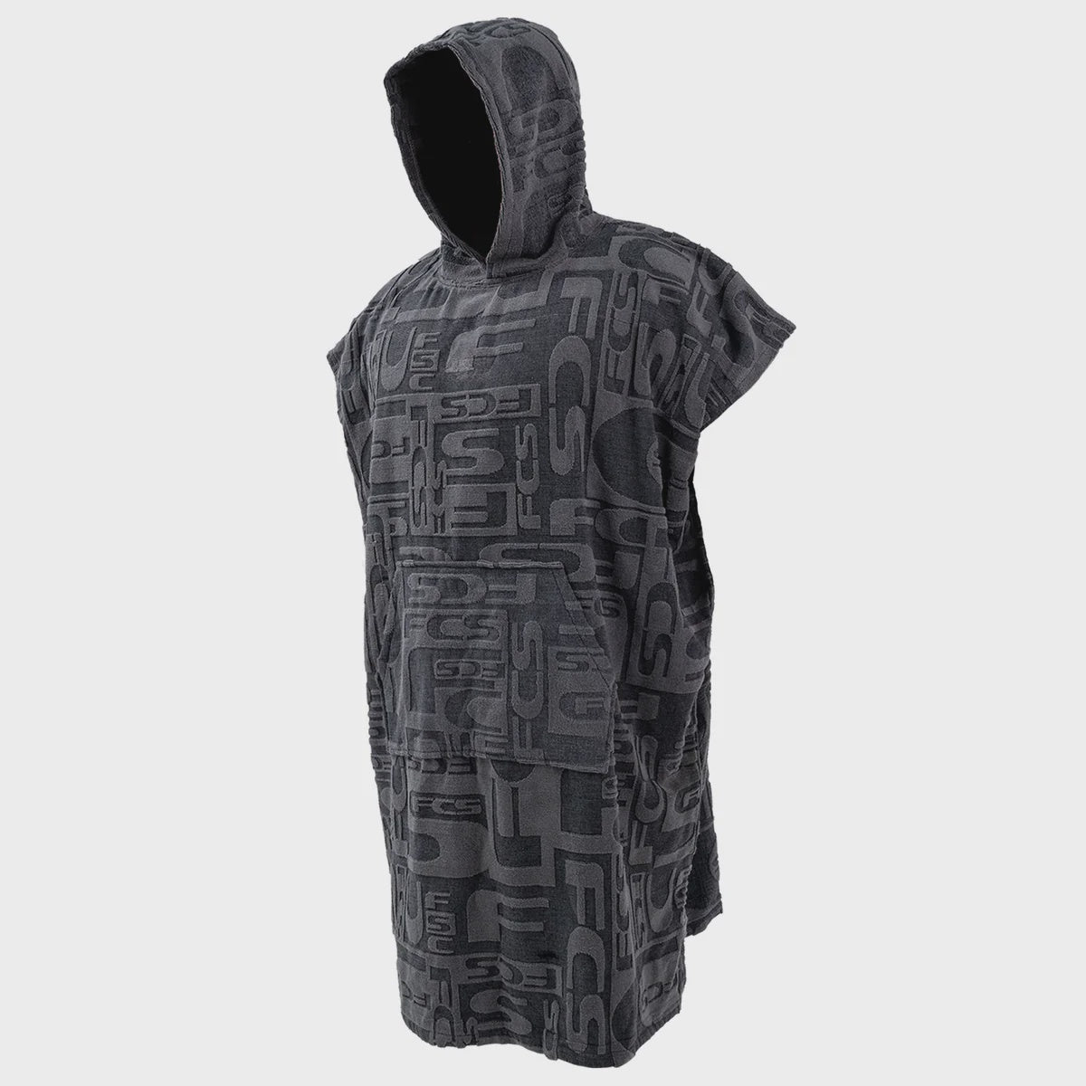 FCS PONCHO HOODED TOWEL JACQUARD MENS - CHARCOAL