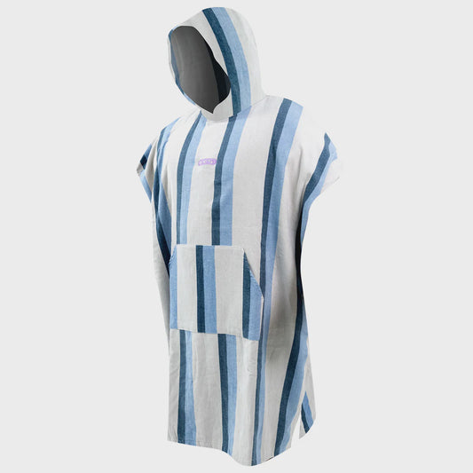 FCS PONCHO HOODED TOWEL MENS - TEAL STRIPE