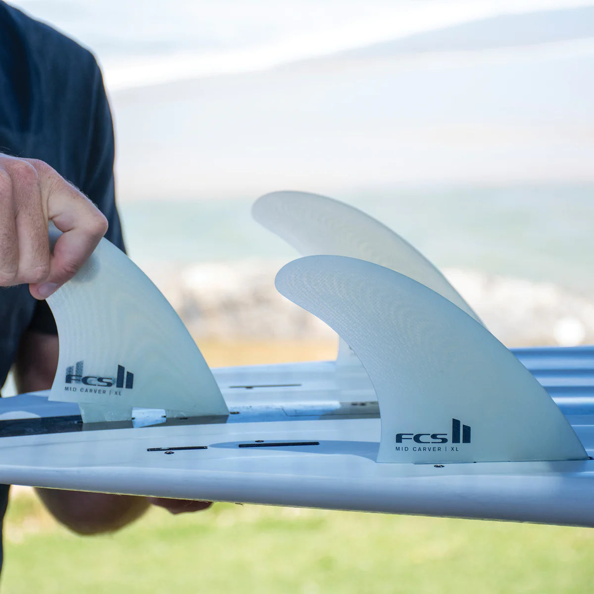 FCS II MID CARVER 2 + 1 FIN SET - CLEAR