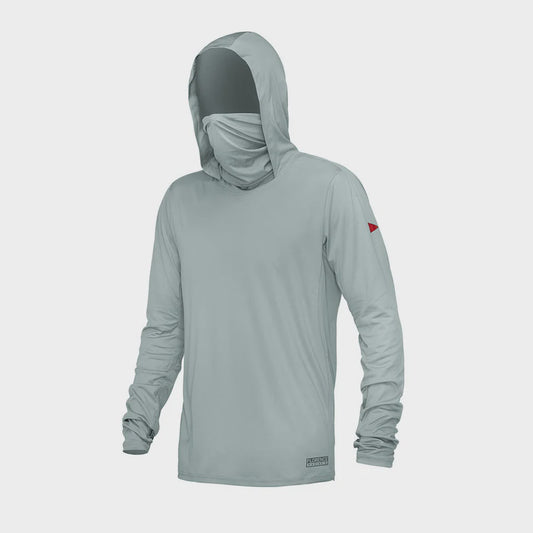 FLORENCE SUN PRO LONG SLEEVE HOODED UPF SHIRT - LIGHT GREY