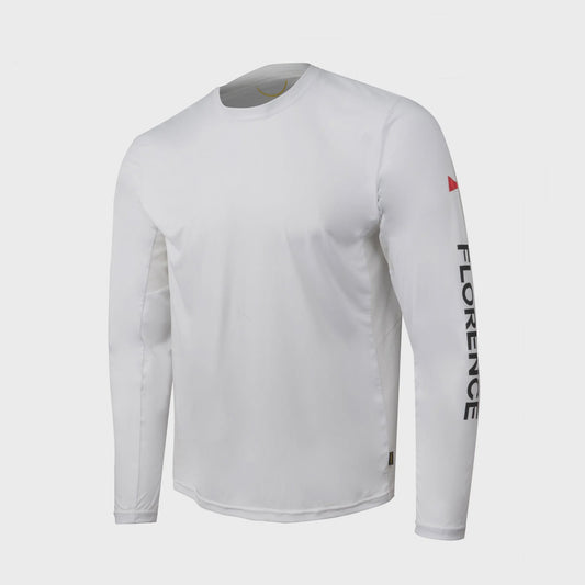 FLORENCE SUN PRO LOGO LONG SLEEVE UPF SHIRT - WHITE