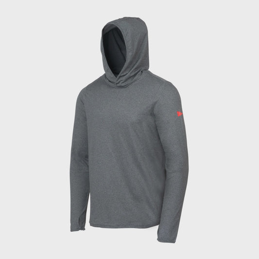 FLORENCE SUN PRO LONG SLEEVE HOODED UPF SHIRT - HEATHER CHARCOAL