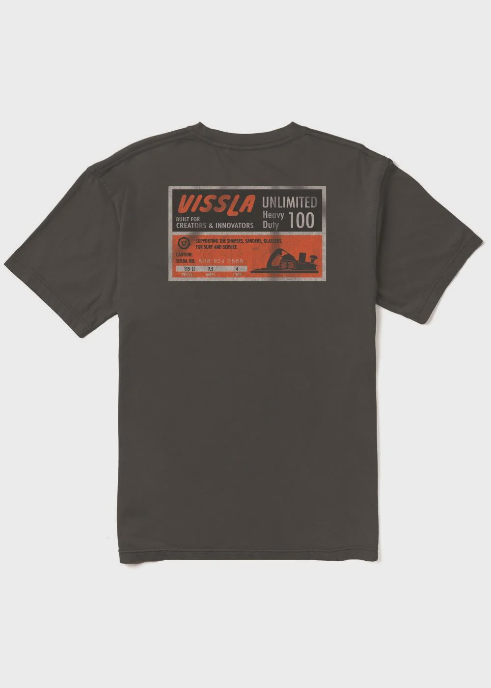 VISSLA HEAVY DUTY ORGANIC BLEND SS TEE - BLACK