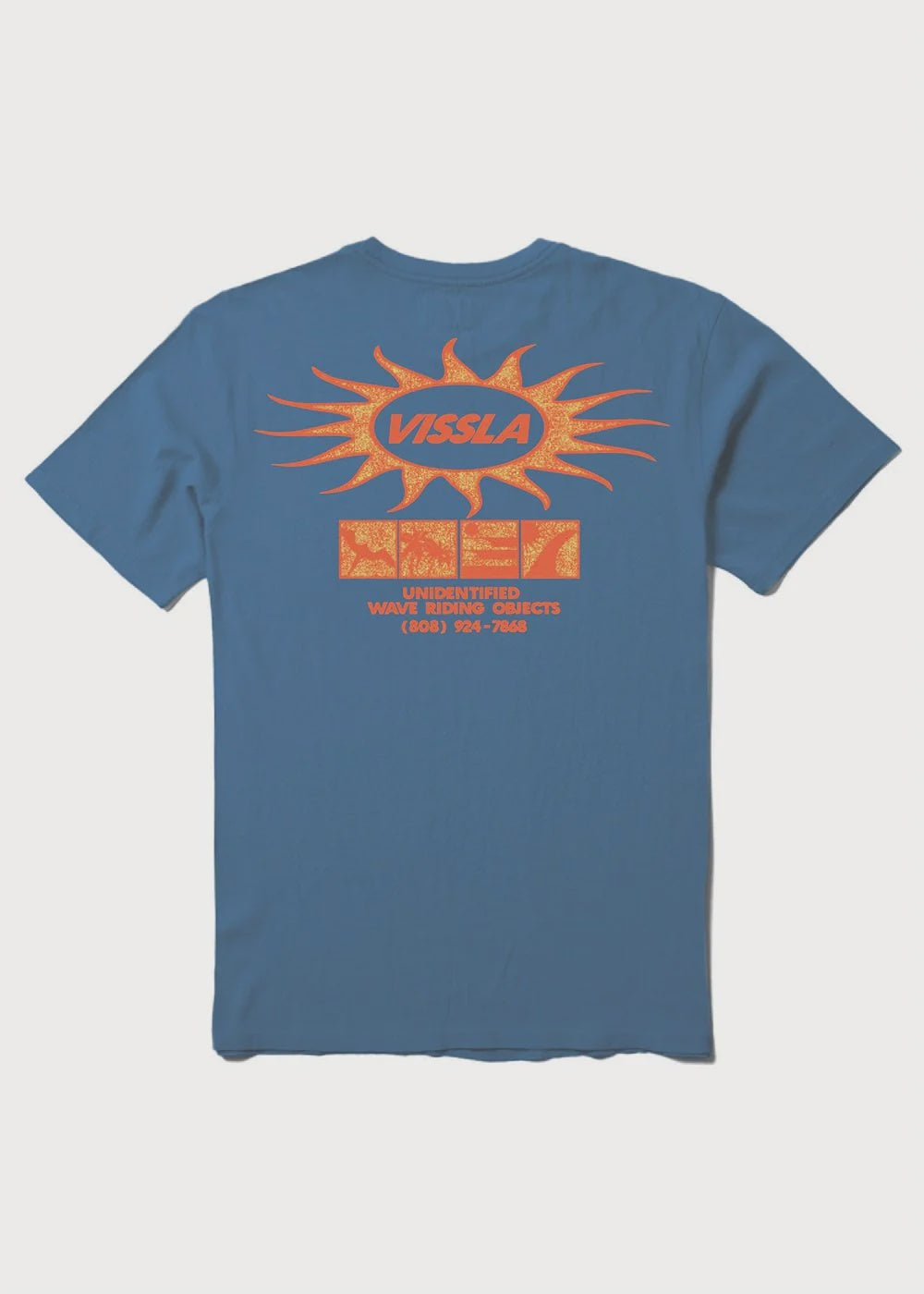 VISSLA UNIDENTIFIED SWELL VINTAGE SHORT SLEEVE TEE - BLUE