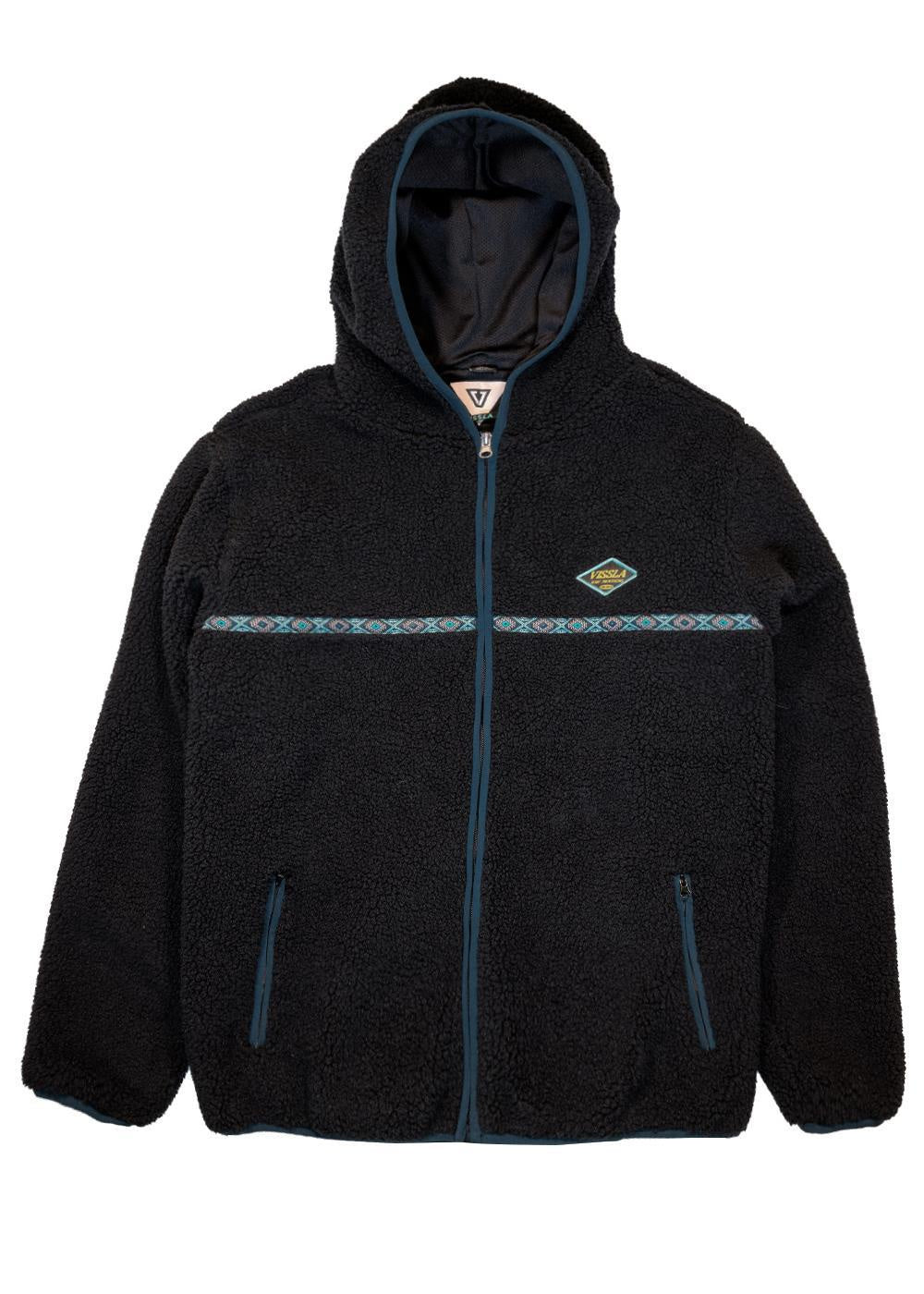 VISSLA LEGALL SHERPA ZIP HOODIE - BLACK
