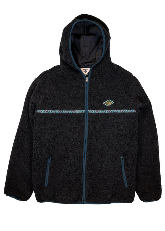 VISSLA LEGALL SHERPA ZIP HOODIE - BLACK