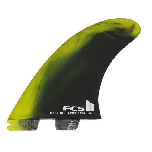 FCS II MARK RICHARDS TWIN + STABILISER FINS - LIME / BLACK