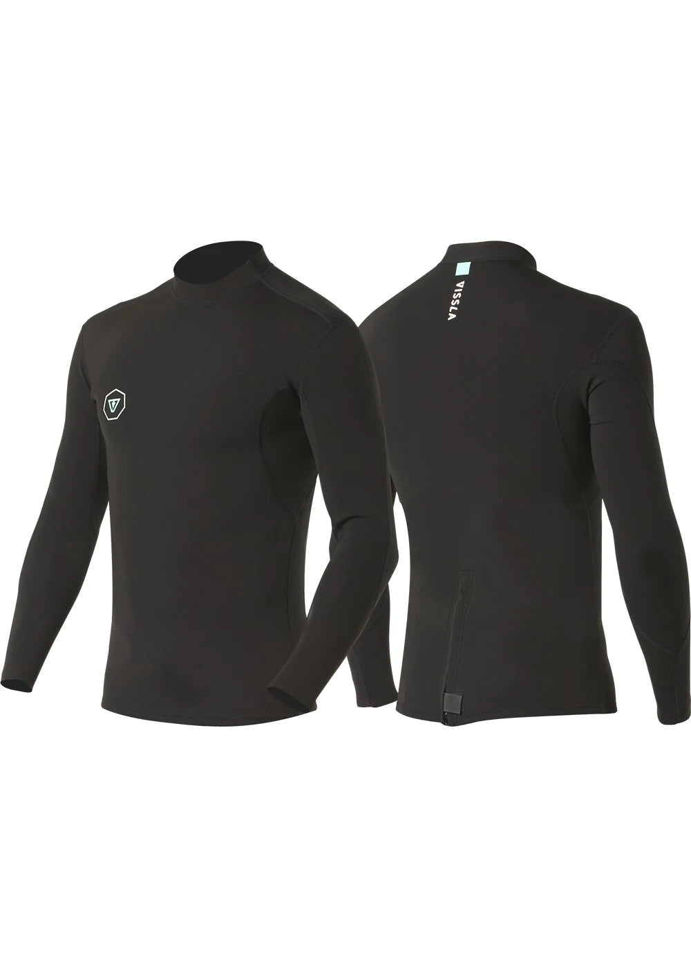 VISSLA 1MM 7 SEAS JACKET LS BACK ZIP- BLACK