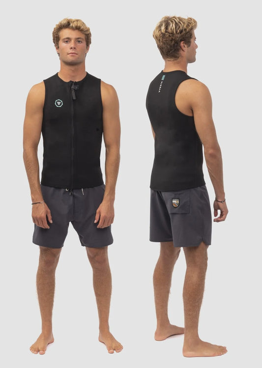 VISSLA 7 SEAS 2MM FRONT ZIP VEST - BLACK