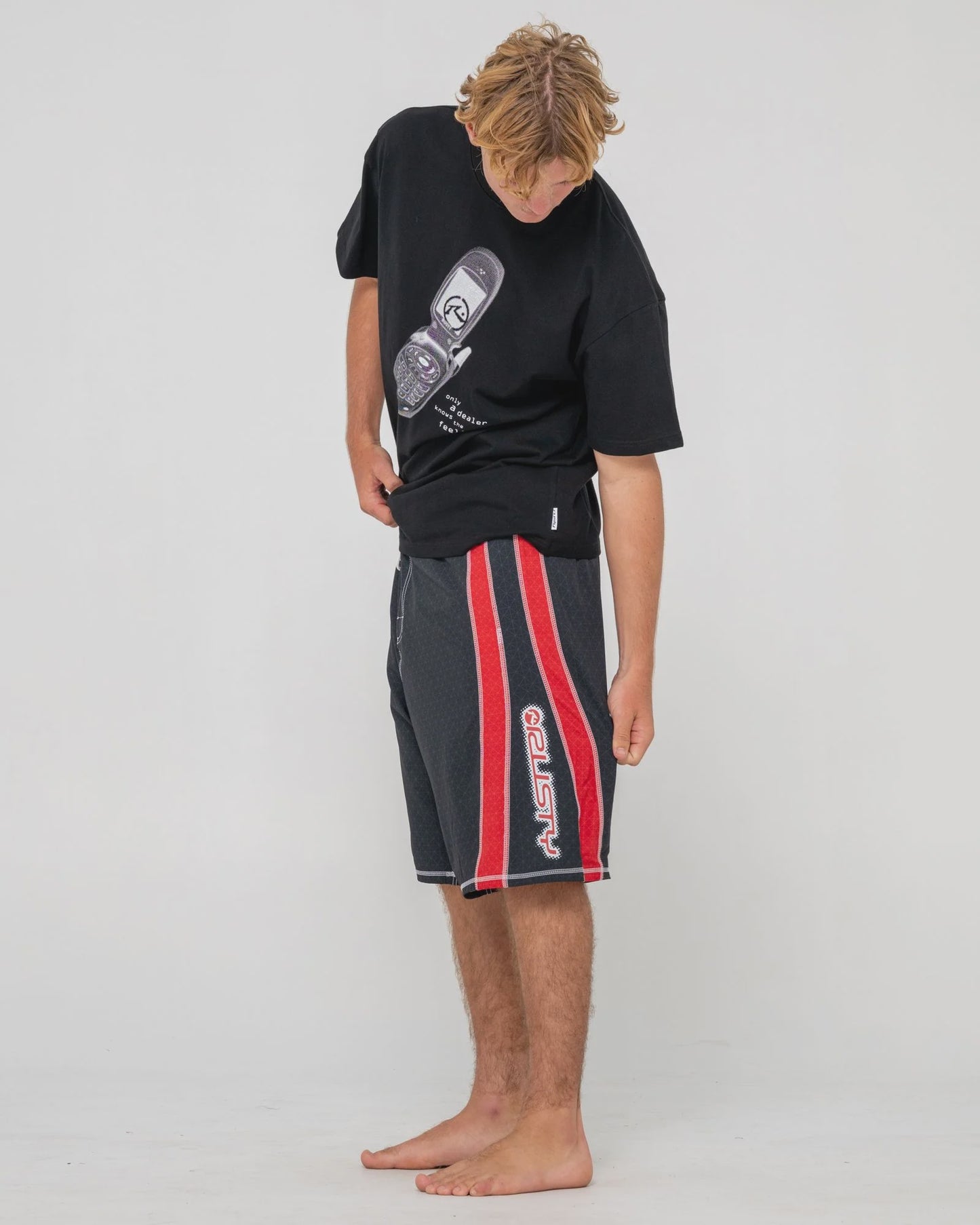 RUSTY CYBERNATE FIXED WAIST BOARDSHORT - BLACK