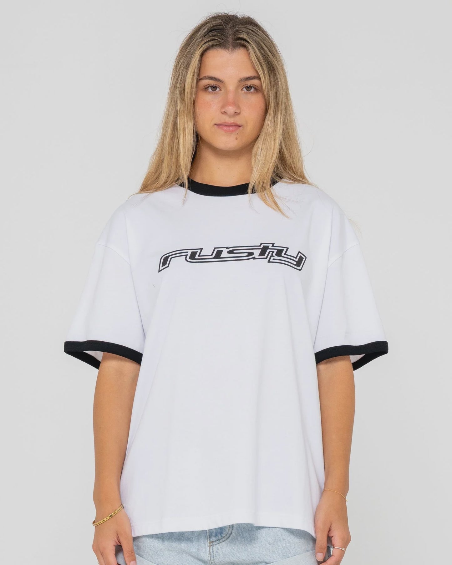 RUSTY WOMENS OG RINGER OVERSIZE TEE