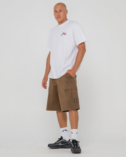 RUSTY COMPETITION SHORT SLEEVE TEE - WHITE/RED