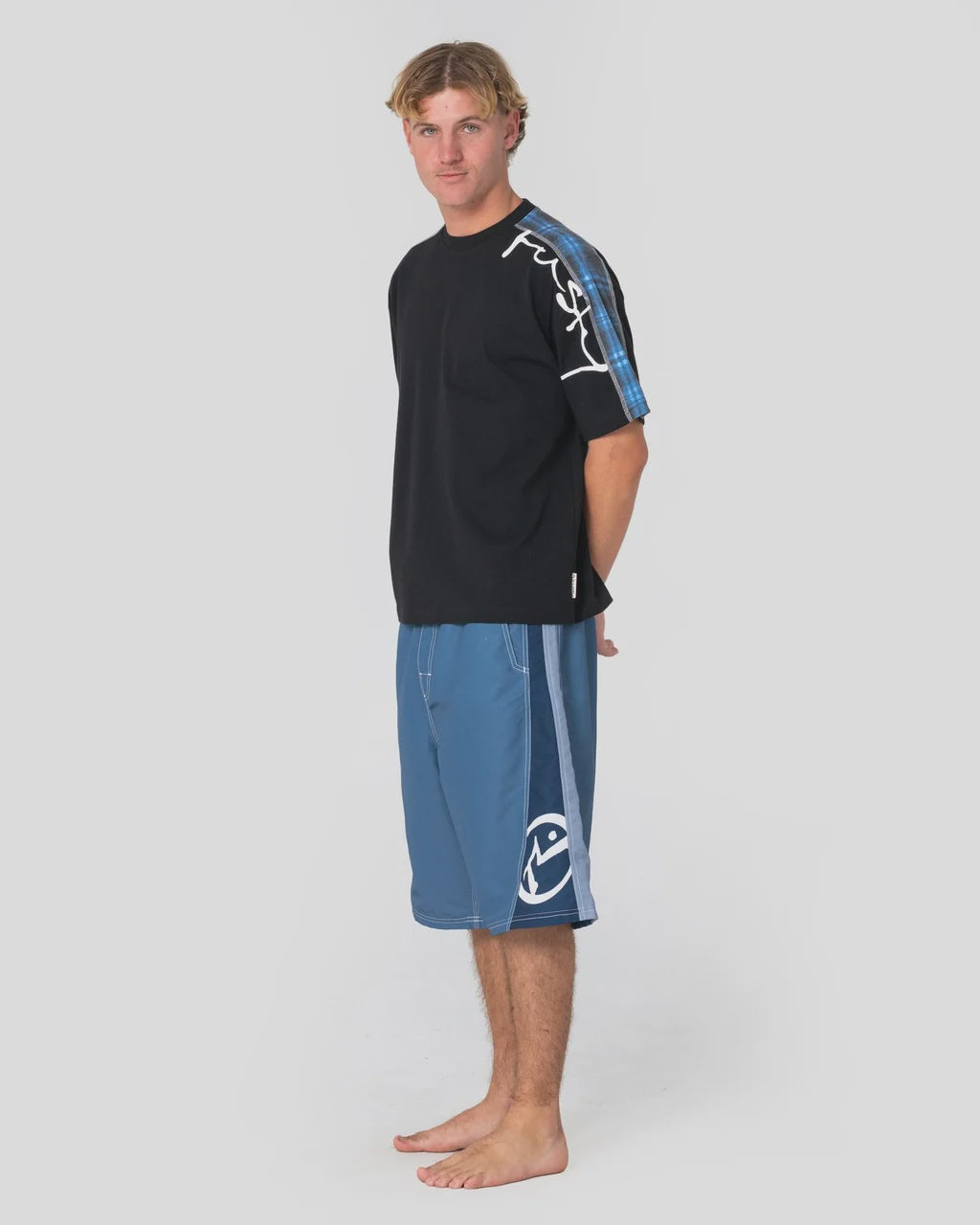 RUSTY MENS CARNAGE HYBRID WAIST BOARDSHORT - CHINA BLUE