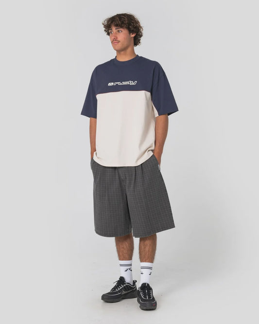 RUSTY INFINITY SHORT SLEEVE TEE - CREAM & STEEL