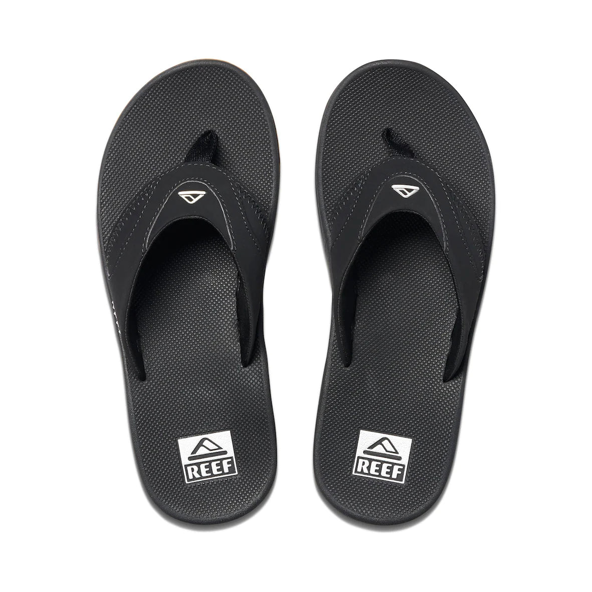 REEF FANNING THONGS - BLACK/SILVER #2026