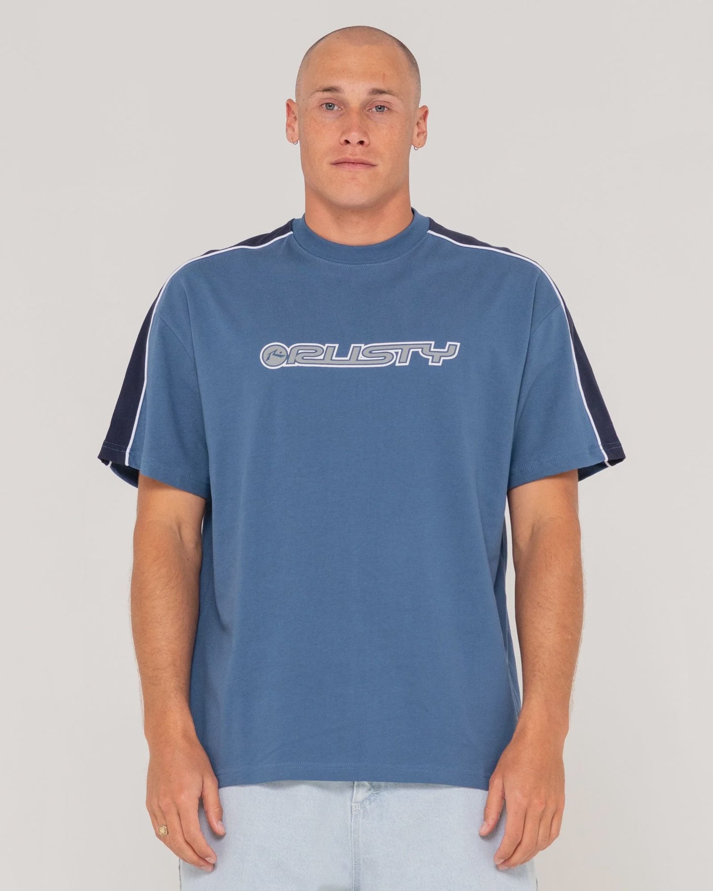 MENS RUSTY ALONSO SHORT SLEEVE TEE - CHINA BLUE