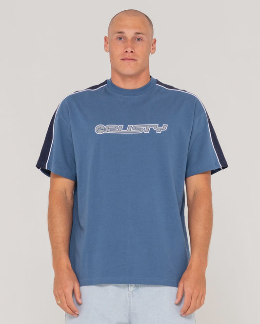 MENS RUSTY ALONSO SHORT SLEEVE TEE - CHINA BLUE