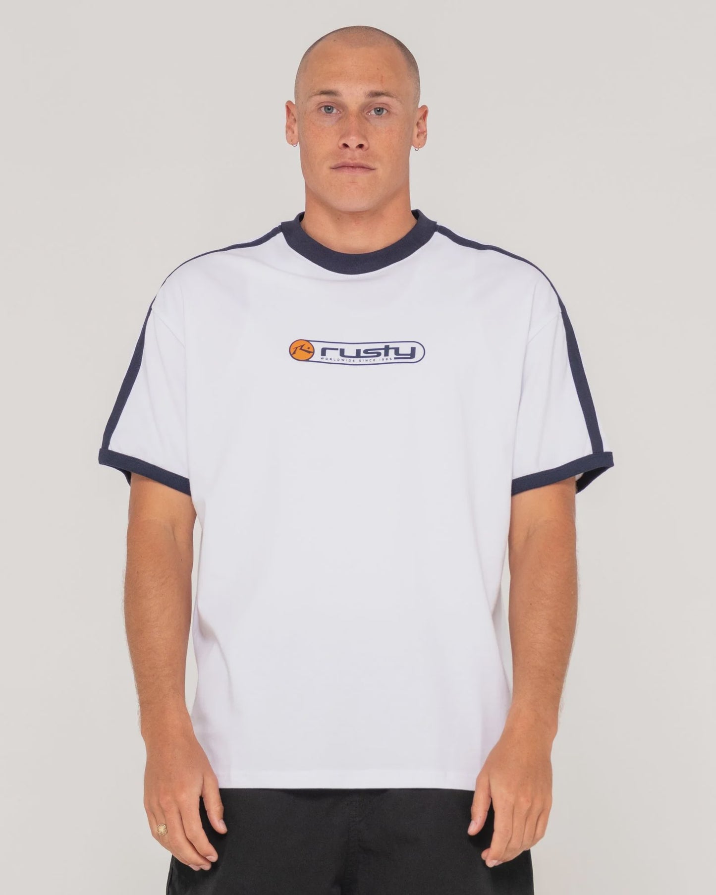 RUSTY MENS POPPA SHORT SLEEVE TEE - WHITE