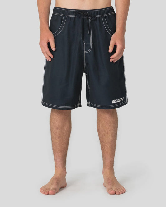 RUSTY FLIP DADDY  BLACK 4 BOARDSHORT - ELASTIC WAIST