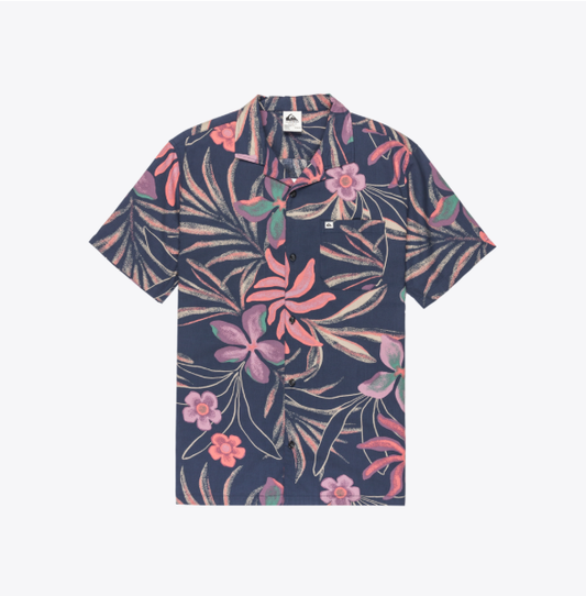 QUIKSILVER BEACH CLUB CASUAL SHIRT - DARK NAVY SURREALISM