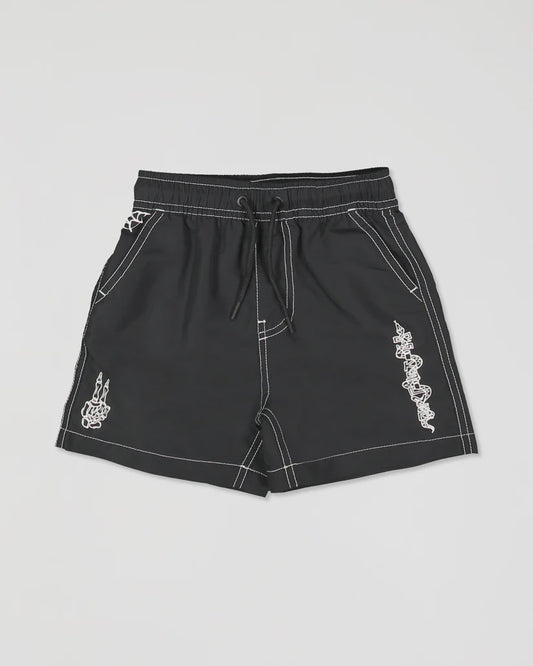 QUIKSILVER SKUX WALKIE YOUTH SHORTS - BLACK