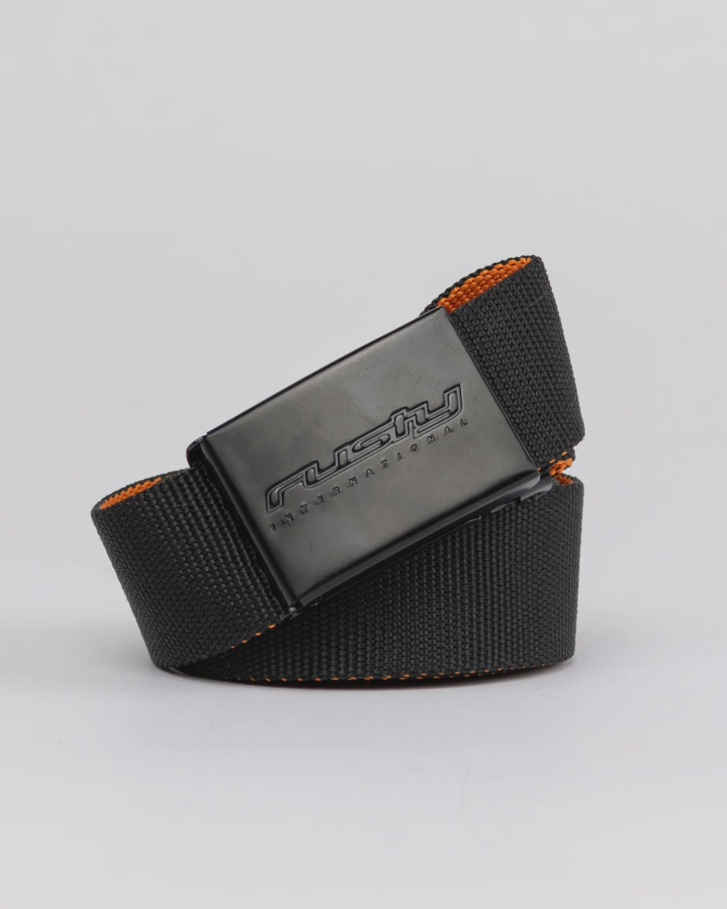 RUSTY BRIGHTSIDE WEBBING REVERSABLE BELT - BLACK/GOLD