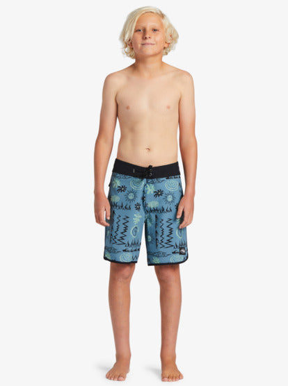 QUIKSILVER SURF SILK RADICAL SCALLOP 16" BOARDSHORTS BOYS - 8-16