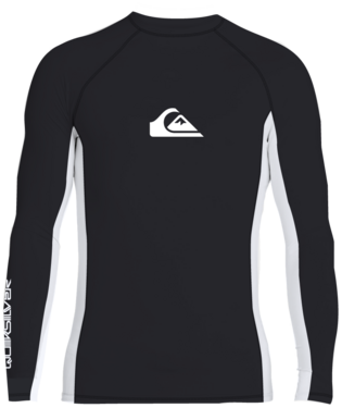 QUIKSILVER EVERYDAY COMP UPF50 LS YOUTH RASH TOP - BLACK