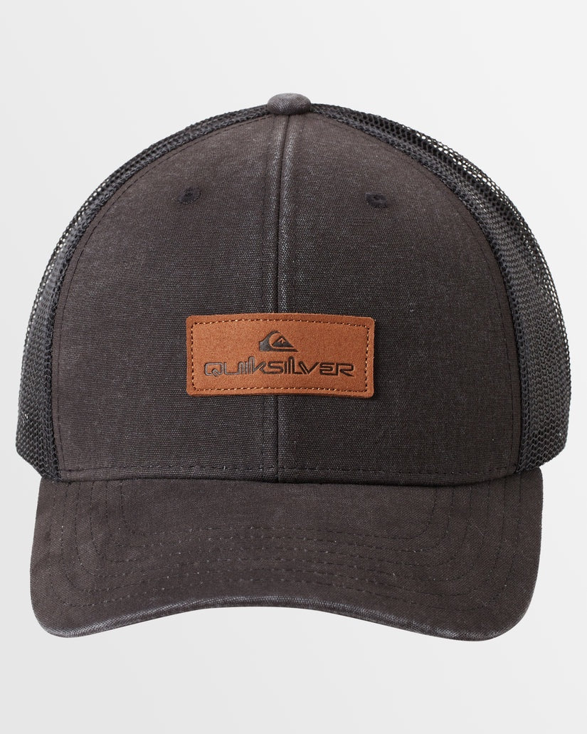 MENS DOWN THE HATCH TRUCKER CAP - BLACK