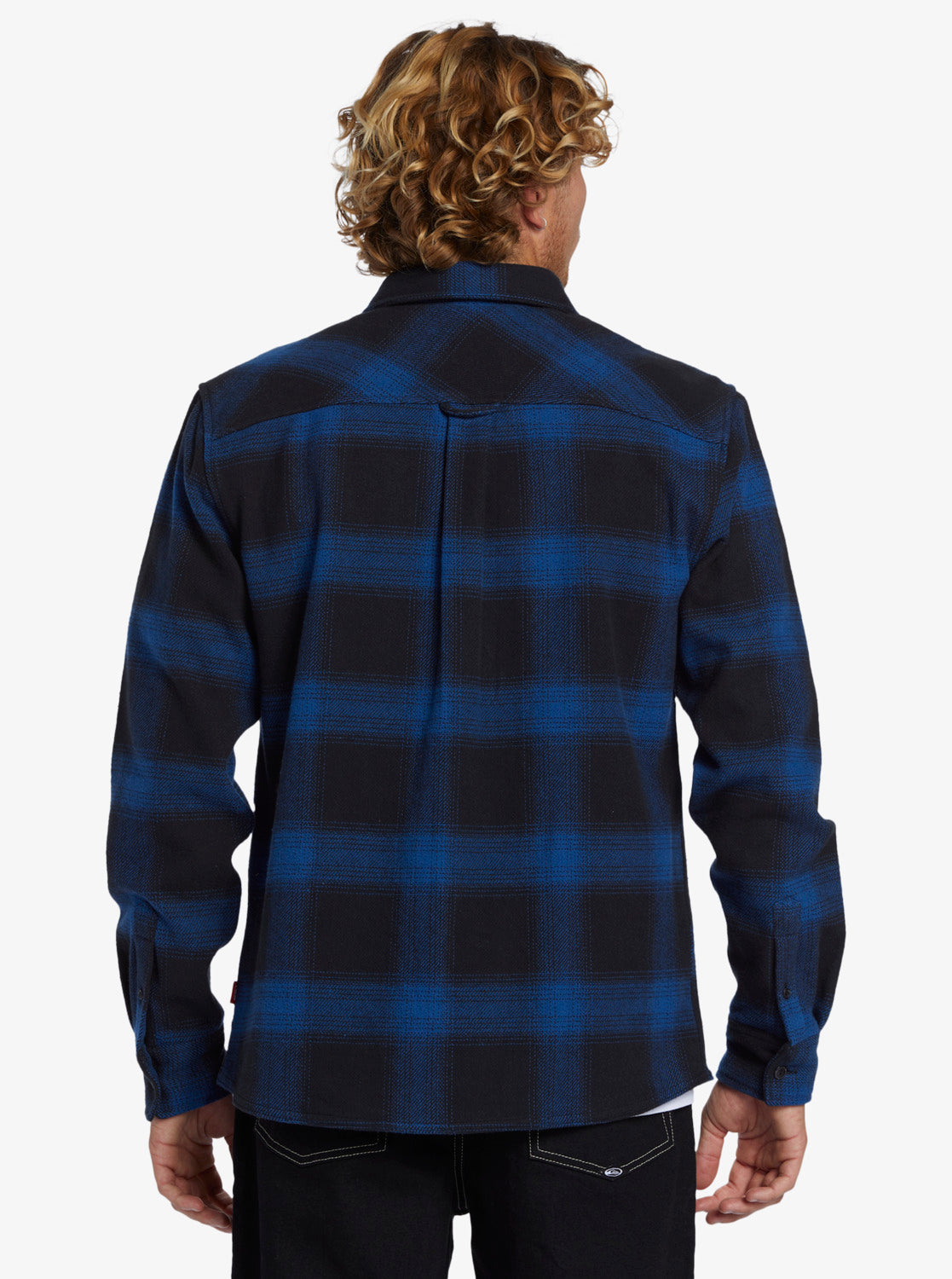 QUIKSILVER SATURN SHADOW PLAID FLANNEL -  MONACO BLUE