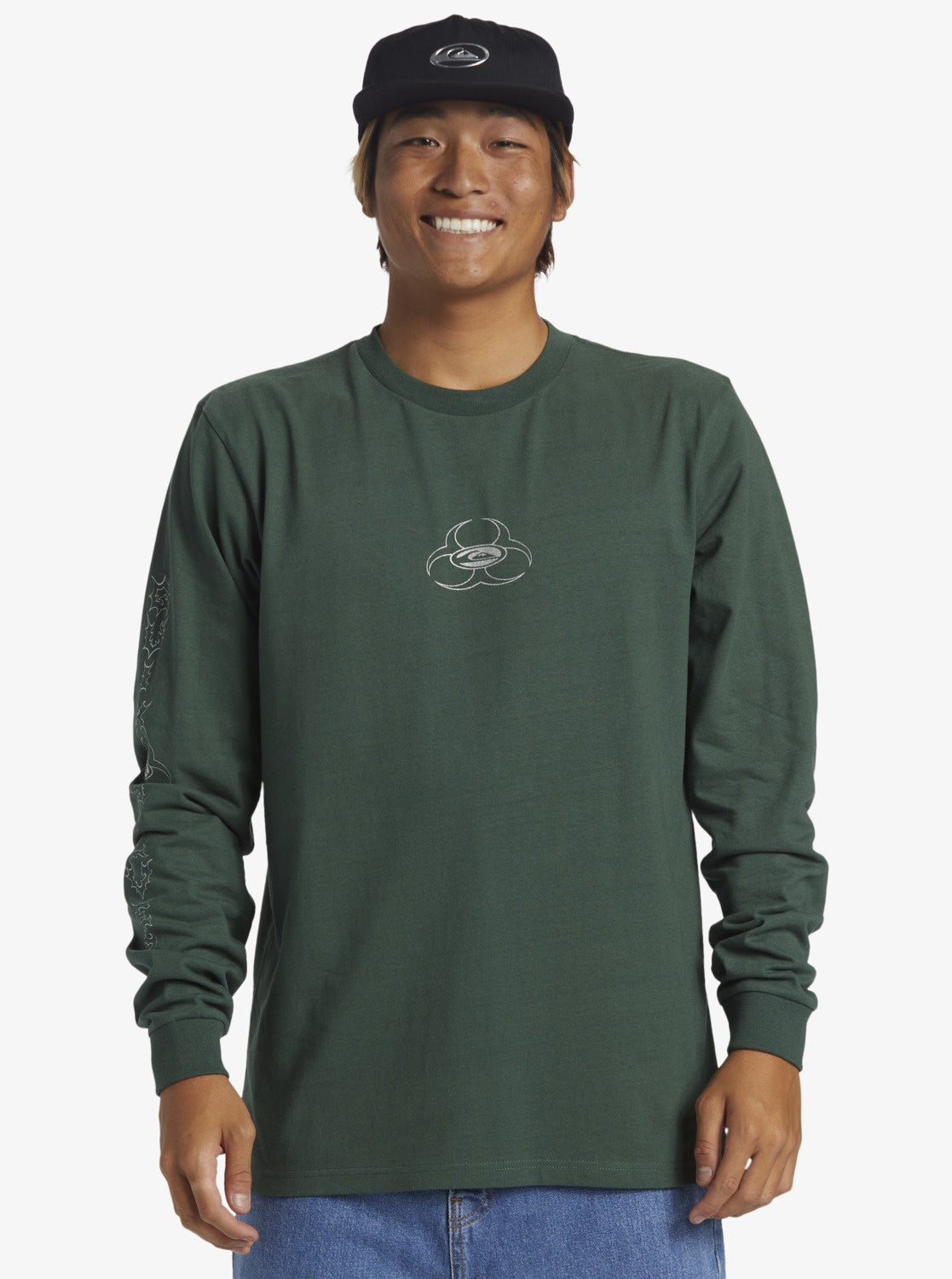 QUIKSILVER MENS BIO HAZARD LS TEE - GREEN