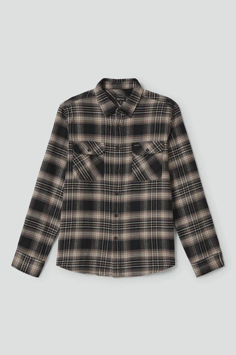 BRIXTON BOWERY FLANNEL - BLACK/CHARCOAL/BEIGE