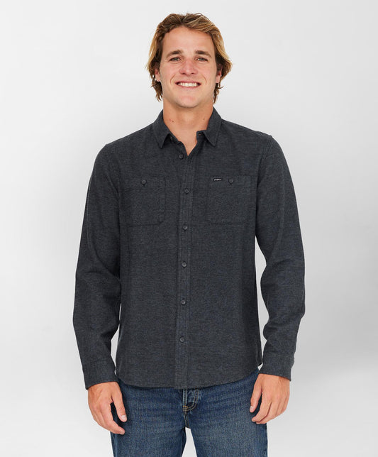 ONEILL BREAKWATER SOLID FLANNEL - BLACK On Sale $65
