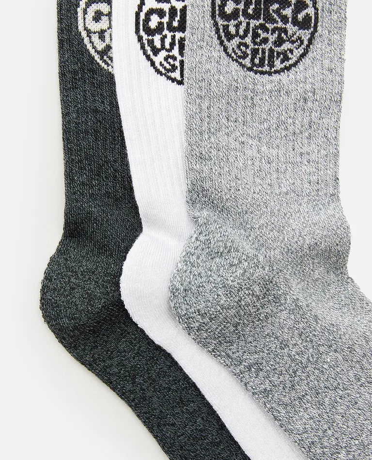 MENS WETTY CREW SOCKS - 3 PACK