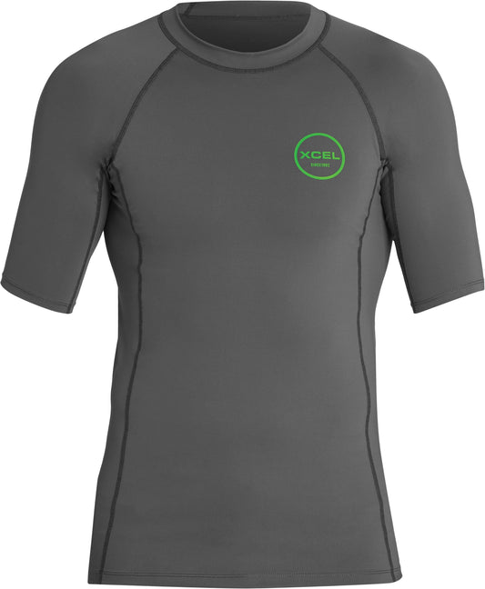 HUNTINGTON MENS S/S UV SHIRT -RASH TOP -  GUN METAL