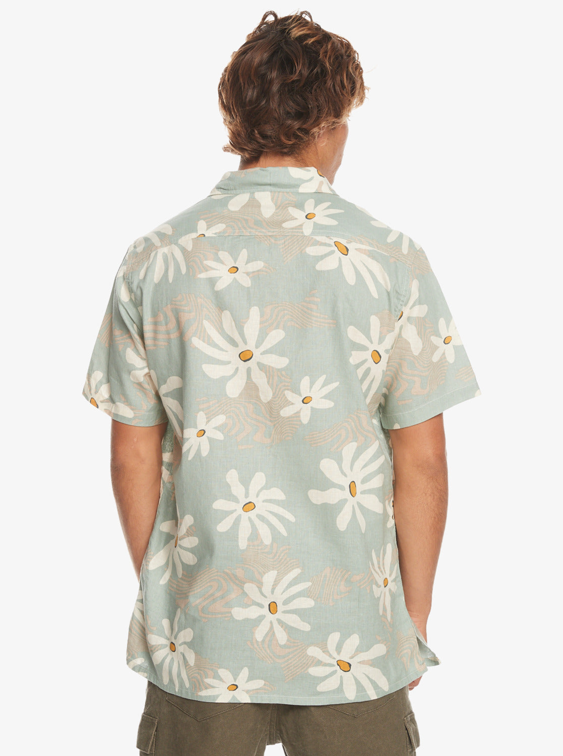 TRIPPY FLORAL SS MENS SHIRT - ICEBERG GREEN / FLORAL