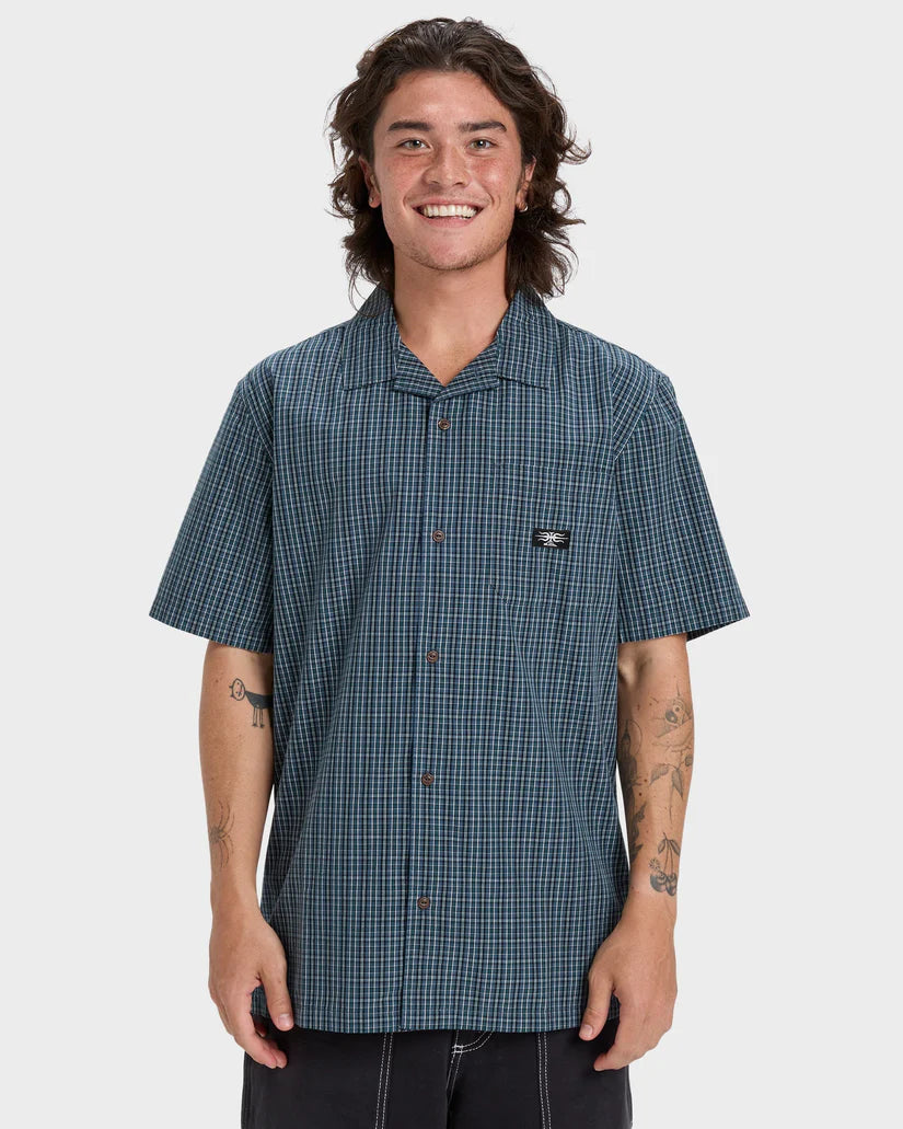 QUIKSILVER LIQUID METAL MENS SS SHIRT - ORION BLUE