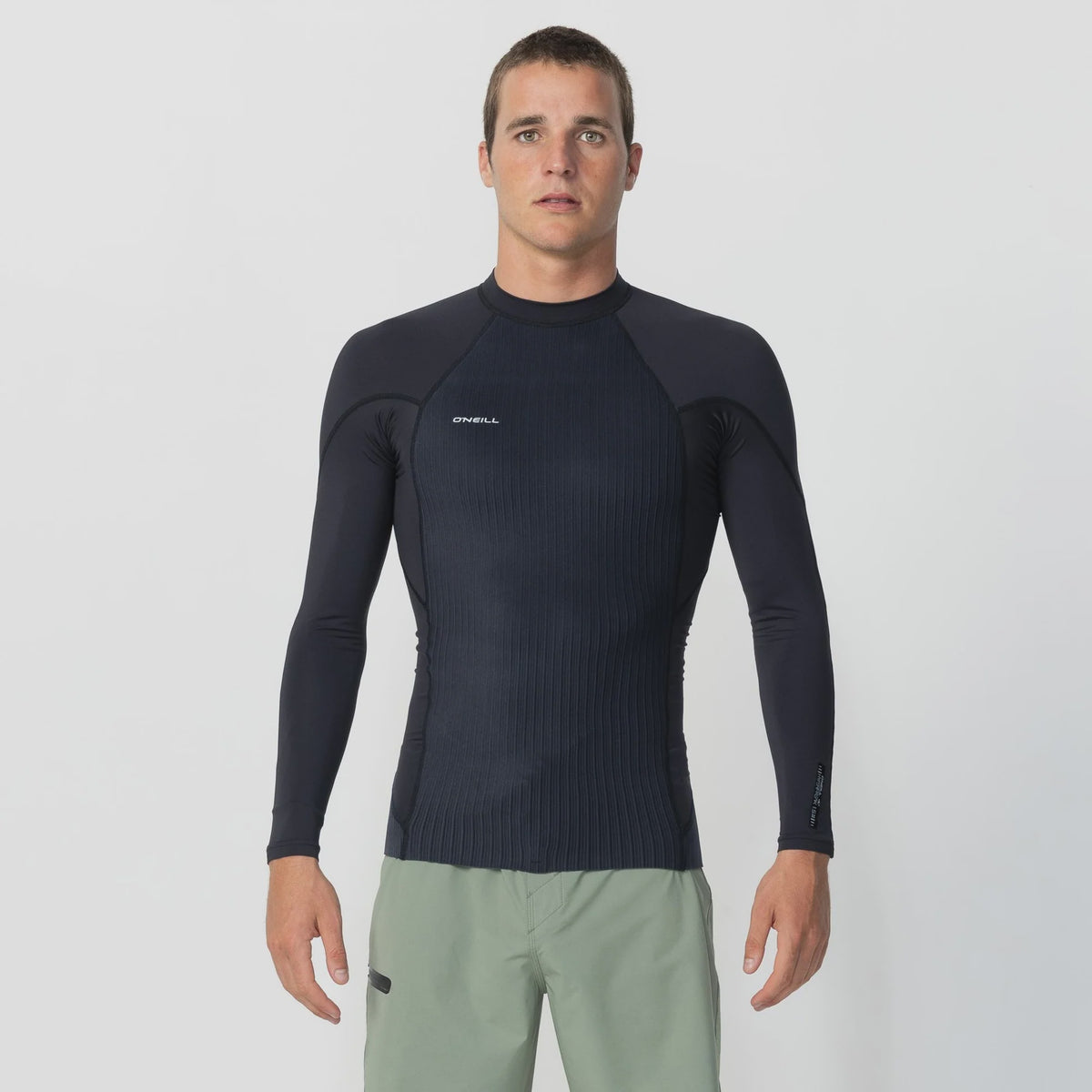 ONEILL MENS HYPERFREAK TB3X NEO/LYCRA LS CREW 0.5MM TOP - BLACK