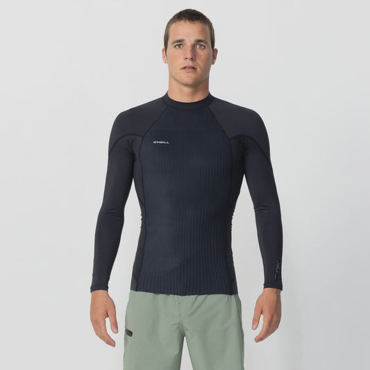 ONEILL MENS HYPERFREAK TB3X NEO/LYCRA LS CREW 0.5MM TOP - BLACK