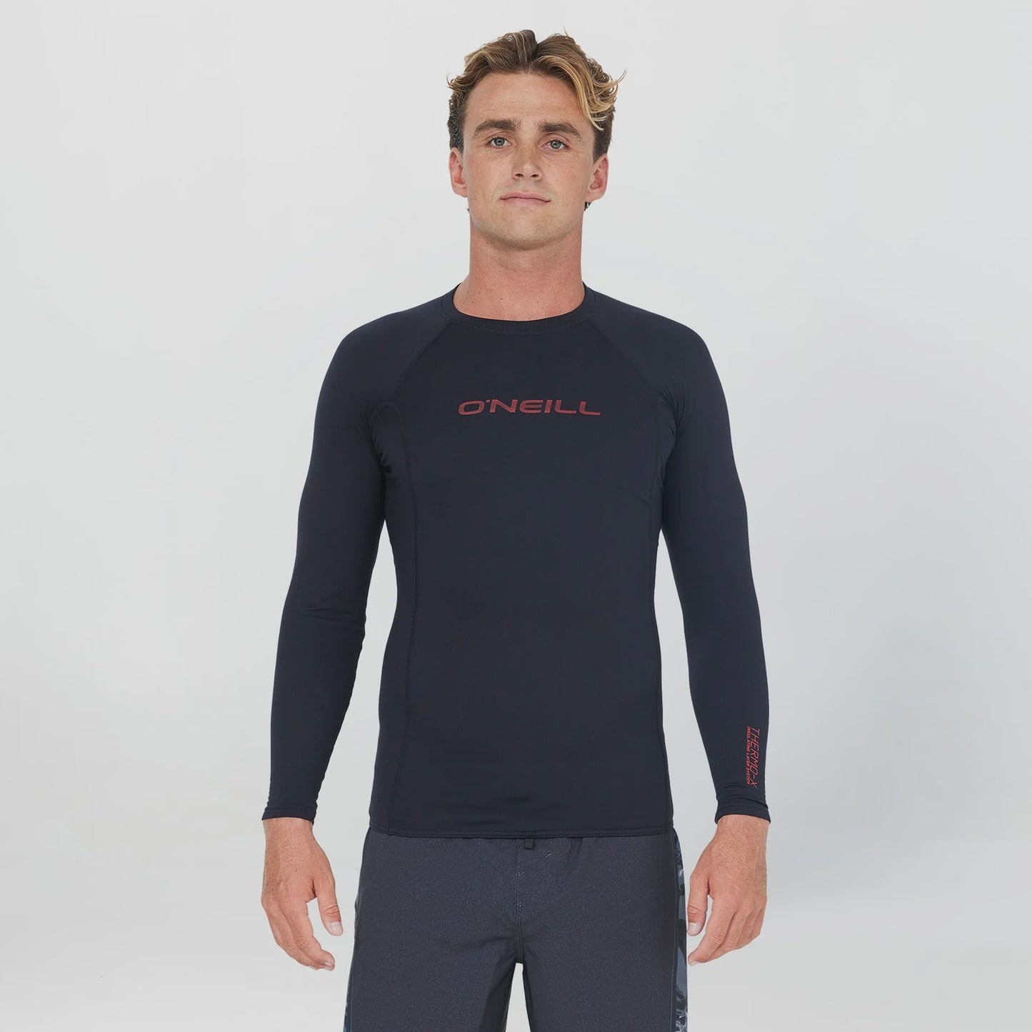 ONEILL MENS THERMO X LONG SLEEVE CREW - BLACK/RED