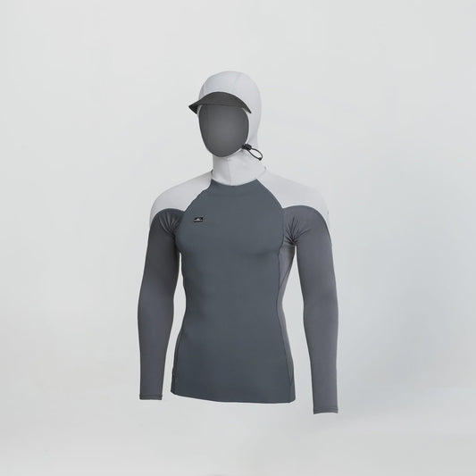 O'NEILL THIN SKINS NEO LONG SLEEVE HOODED RASH VEST - GRAPHITE