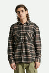 BRIXTON BOWERY L/S FLANNEL - BLACK/CHARCOAL/OFFWHITE