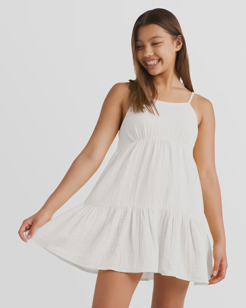 BILLABONG WAVE AFTER WAVE JUNIOR DRESS - SALT CRYSTAL