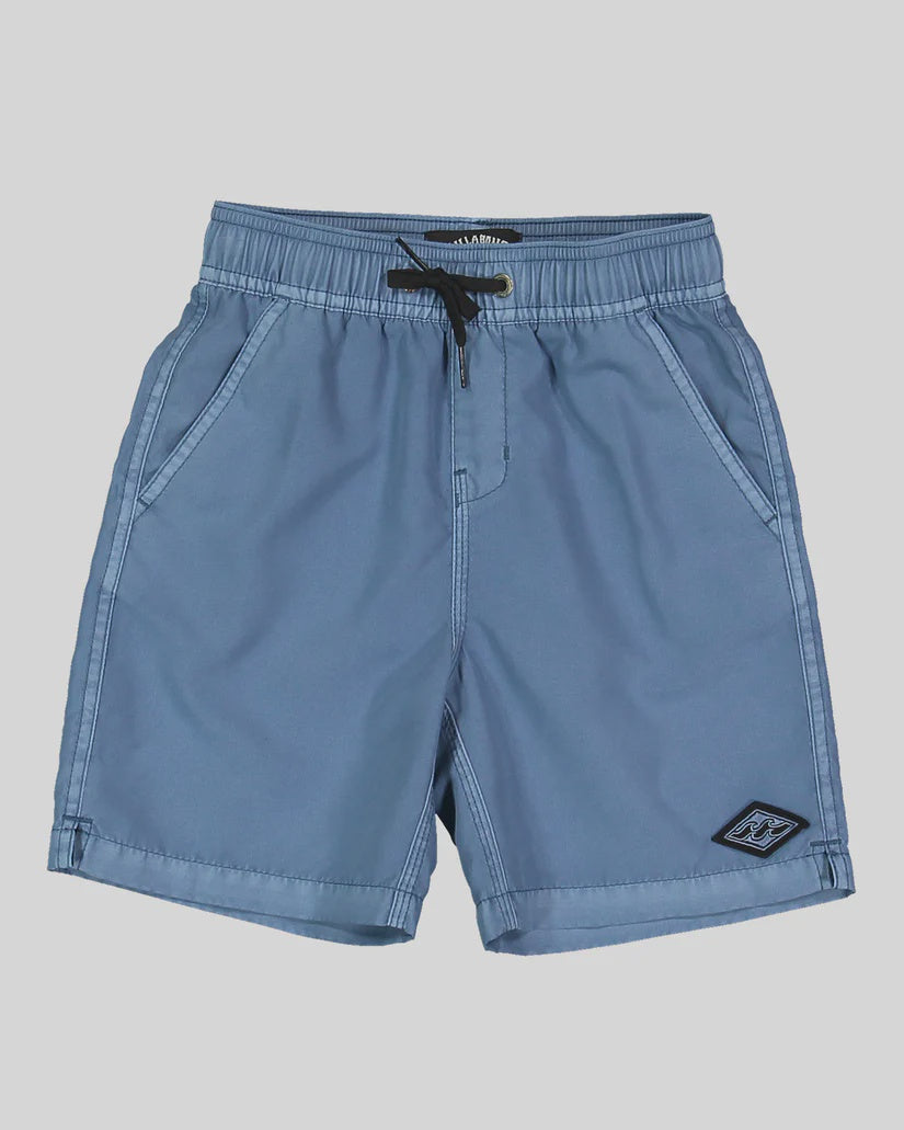 BILLABONG BOYS ALL DAY OVERDYE LAYBACK SHORTS - STEEL BLUE