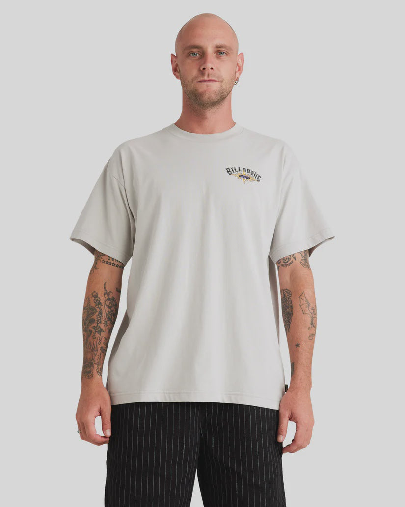 BILLABONG MENS FLAME ARCH SS TEE OG - SILVER