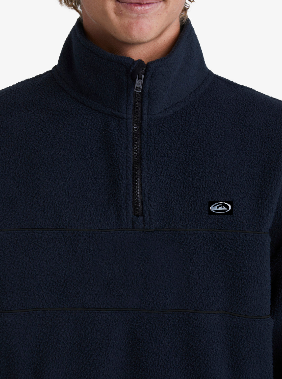 QUIKSILVER SATURN HALF ZIP SHERPA SWEATSHIRT - BLACK