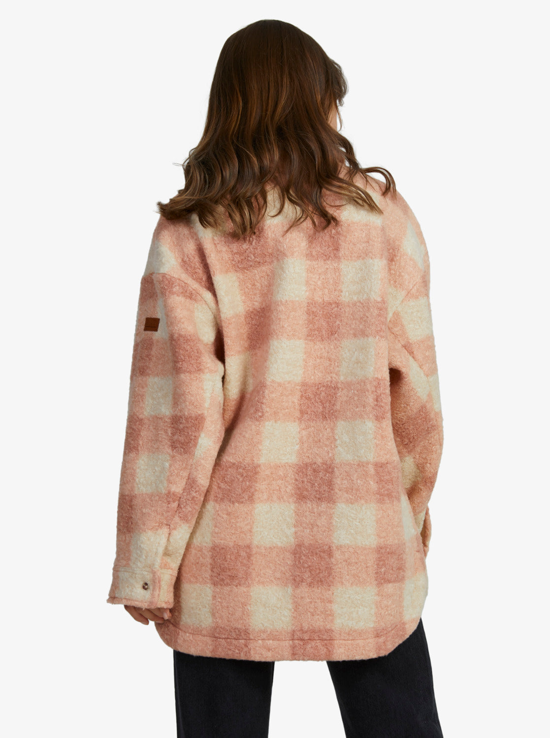 *SALE* ROXY WOMENS OVER AND ABOVE POLAR FLEECE JACKET - PARADISO PLAID CAFE CREME