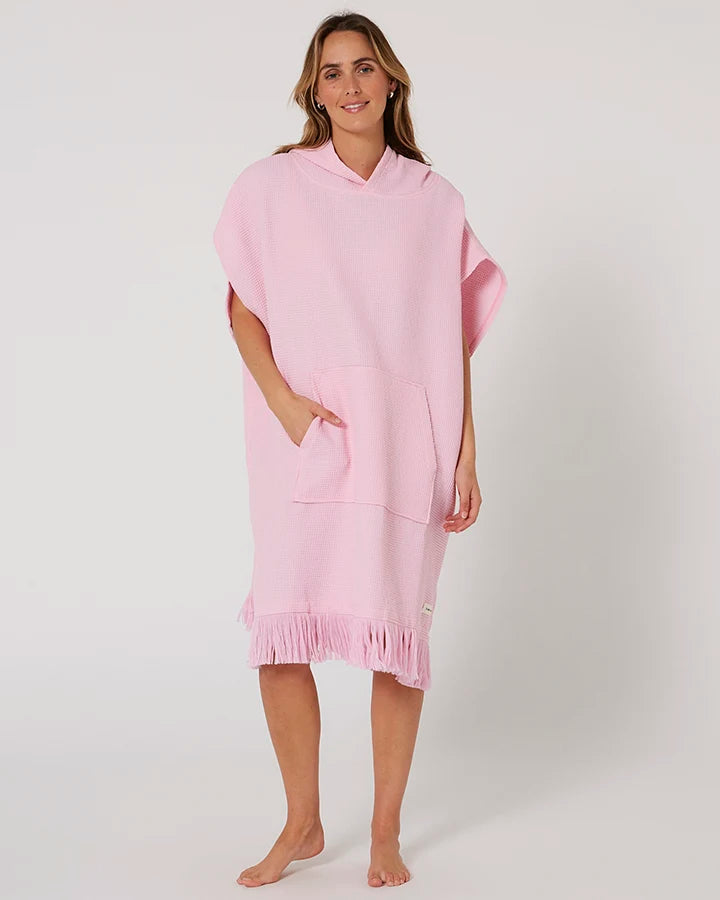 OCEAN AND EARTH LADIES WAFFLE PONCHO : ALTW20